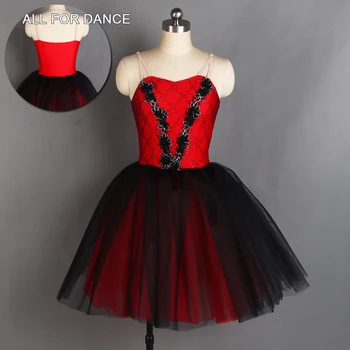 Čierna Čistá S Červeným Spandex Živôtik S Black&Red Tylu Romantický Balet Tanečné Šaty Pre Dievčatá/Ženy Tanec Balet Tutu