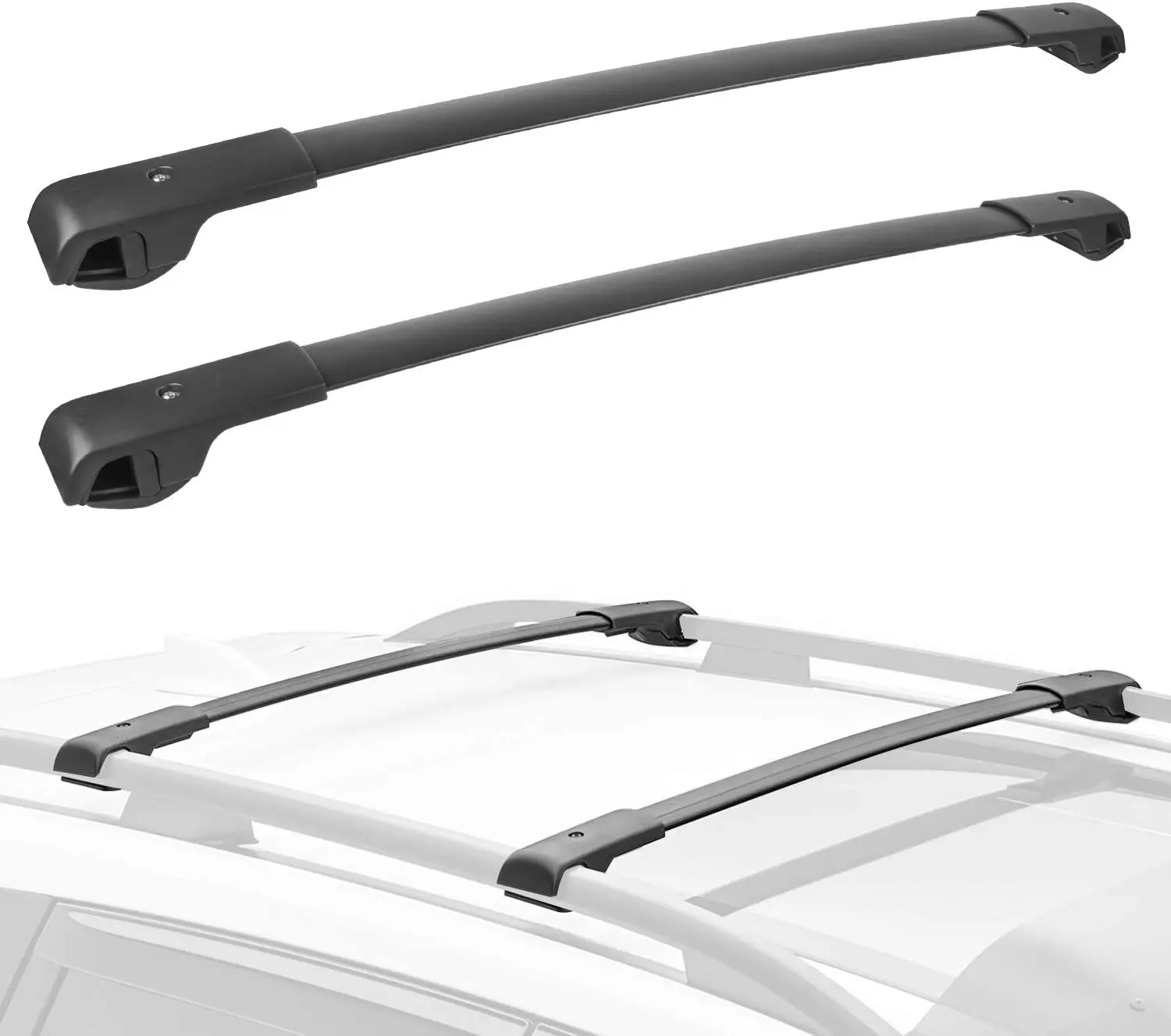 Strešný nosič Cross Bar Železničnej Kompatibilný pre Subaru Impreza 2012 2013 2016 2017 2018 2019 s Vyvýšenými Bočné Lišty Obrázok 1